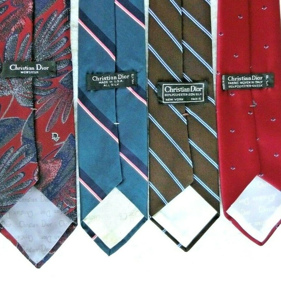 Vintage Christian Dior Silk & Silk Blend Tie Lot 4 - Picture 2 of 8